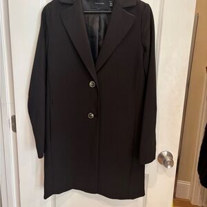 Tahari Black Classic Single-Breasted Trench Coat